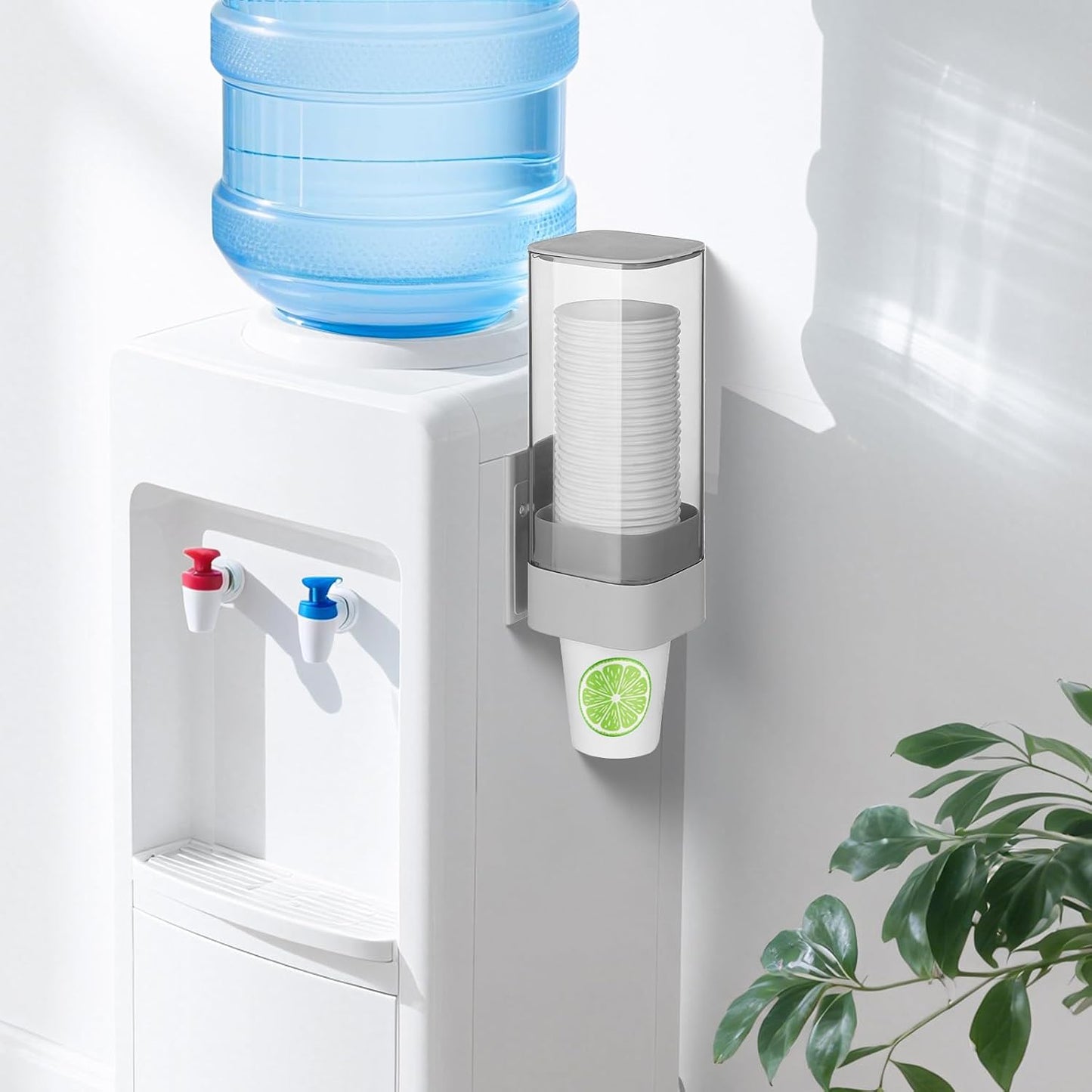 MYITYARD Cup Dispenser, Pull Type Wall Mount Cup Holder for Water Cooler Fit 3oz-5oz Disposable Paper and Plastic Cups, Bathroom Mouthwash Cup Dispenser for Home, Office, Gym, Hospital (White)