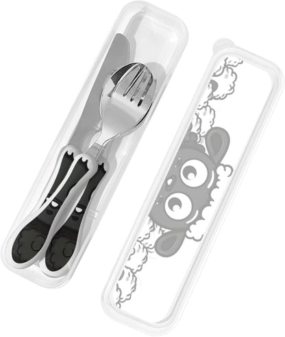 3-Piece Kids Silverware Set With Storage Case, Stainless Steel Reusable Children Safe Knife Spoon Fork Set Grim Reaper Children Flatware Set For Kids Lunch Box