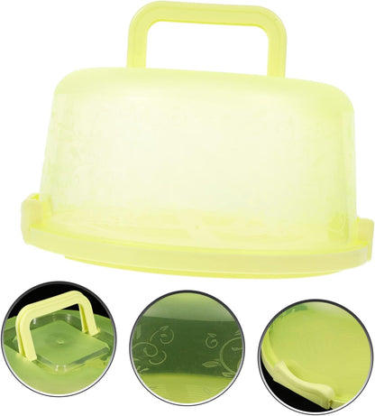 Portable Cake Carrier 9.84 Inch Transparent Plastic Cake Box with Handle and Lid for Household Baking Storage and Outdoor Transport