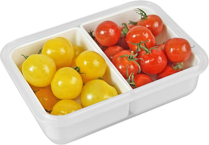 carrotez Food Storage Containers with 3 Removable Compartments, Food Prep Container with Airtight Lids, Portion Control Container, Microwave Safe, Reusable, 4.64 Cup (1100ml)