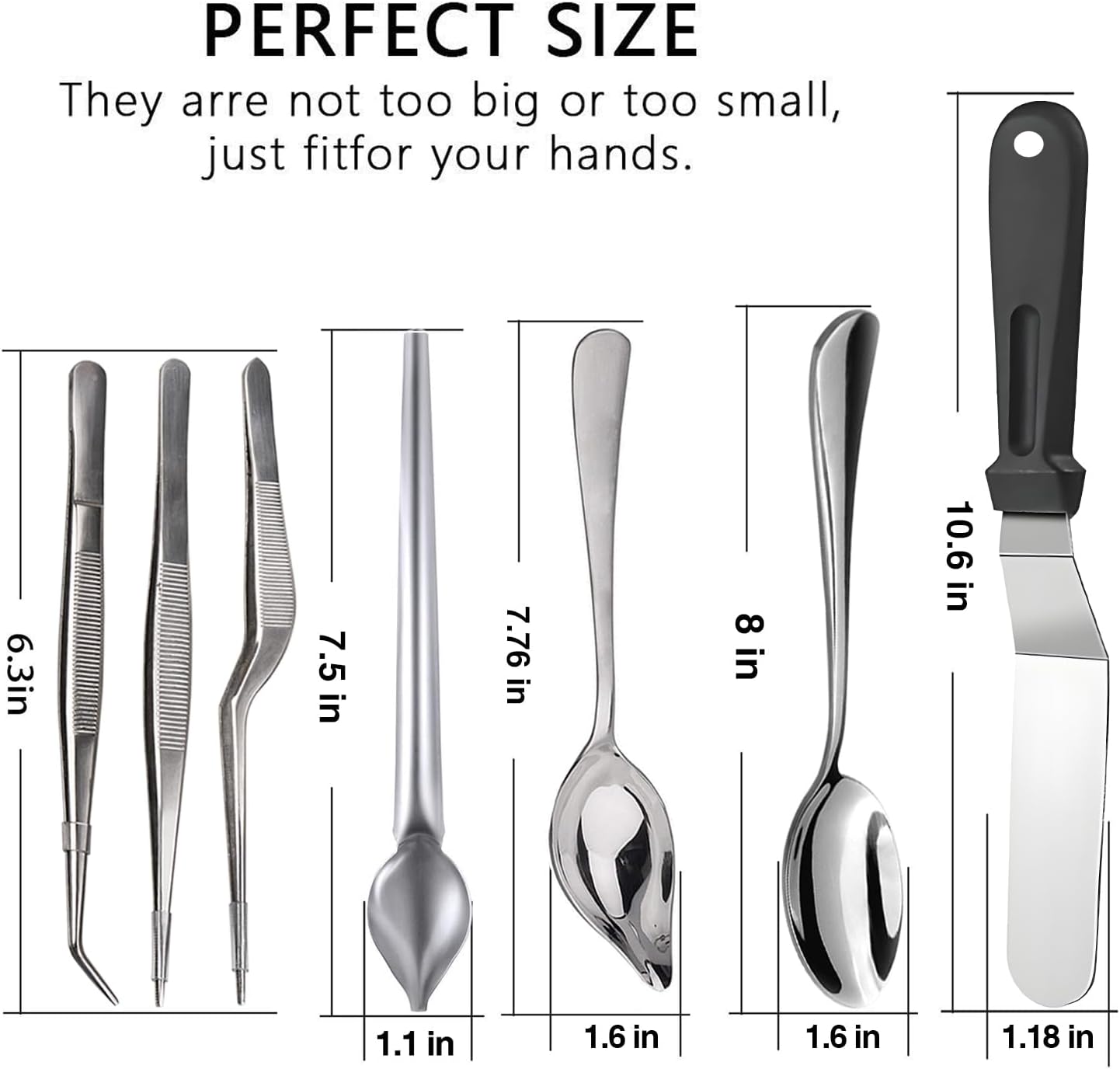 Culinary Specialty Tools,Professional Chef Plating Kit, 7 Piece, Stainless Steel