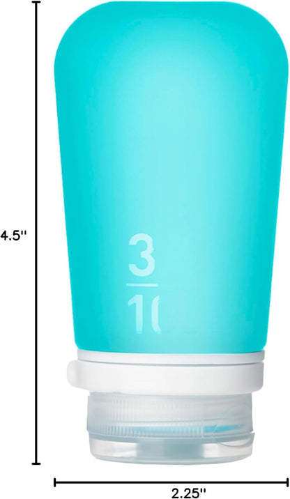 humangear GoToob+ (XL) | Refillable Silicone Travel Bottle | Locking Lid | Food-Safe Material | Blue, XL (6 fl.oz.; 177ml)