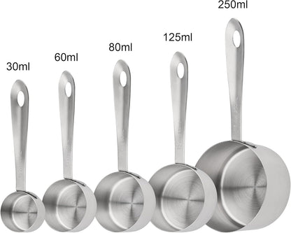 Measuring Cups and Spoons Set, 18/8 Stainless Steel Measuring Cups and Spoons Set, 5 Metal Measuring cup & 6 Baking Measuring Spoon, Imperial & Metric Measure Cup and Spoon Set 11