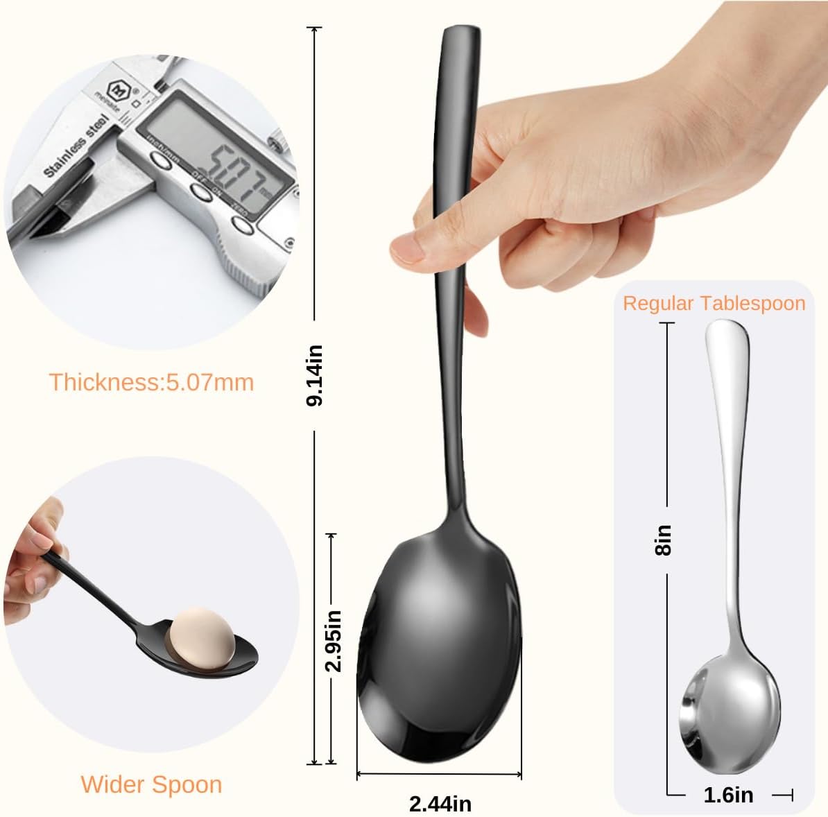 Serving Spoons Set 9.14 Inch Slotted Spoon Serving Spoon Stainless Steel Serving Utensils for Buffet Parties Catering Dishwasher Safe(Set of 4, Silver)