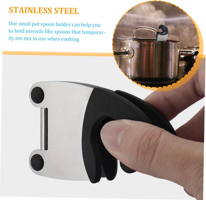 4pcs Stainless Steel Spoon Holder Clip for Pot Cooking