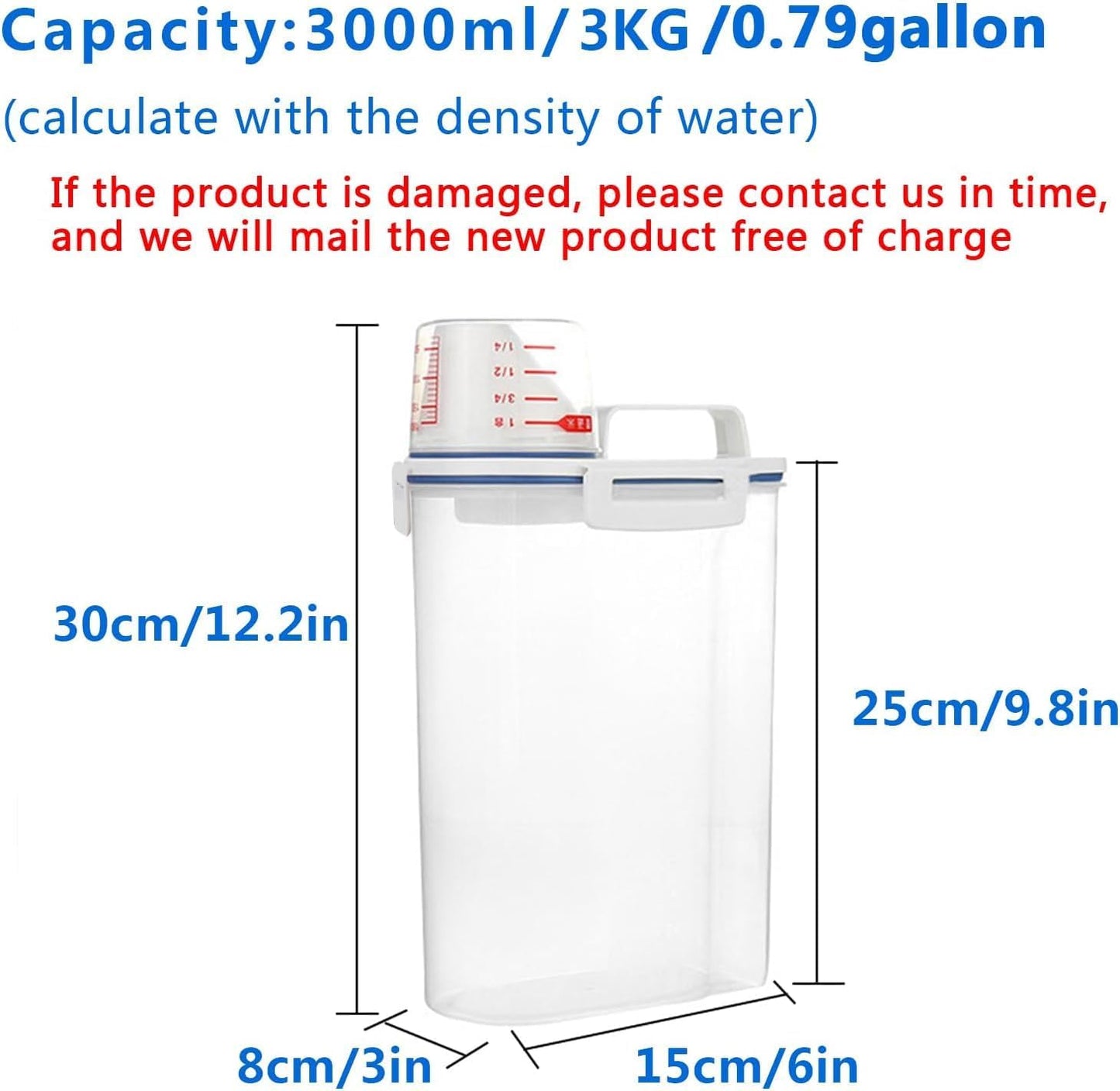 20Lbs 2 Pack Food Storage Container with Scoop, Airtight Rice Storage Bins Flour Containers Pet Food Dispenser with Handle & Wheels, Plastic Kitchen Pantry Organization for Cereal Baking Supplies