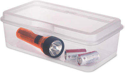 Sterilite 12-Pack FlipTop Stackable Rectangular Storage Bin with Hinging Lid, Clear