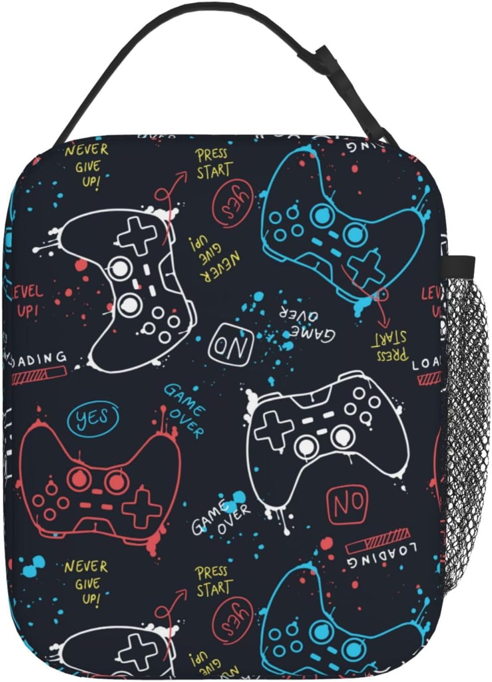 Black Cat Reusable Lunch Box Food Bag Insulated Lunch Bag for Teenage Boys Girls School Beach