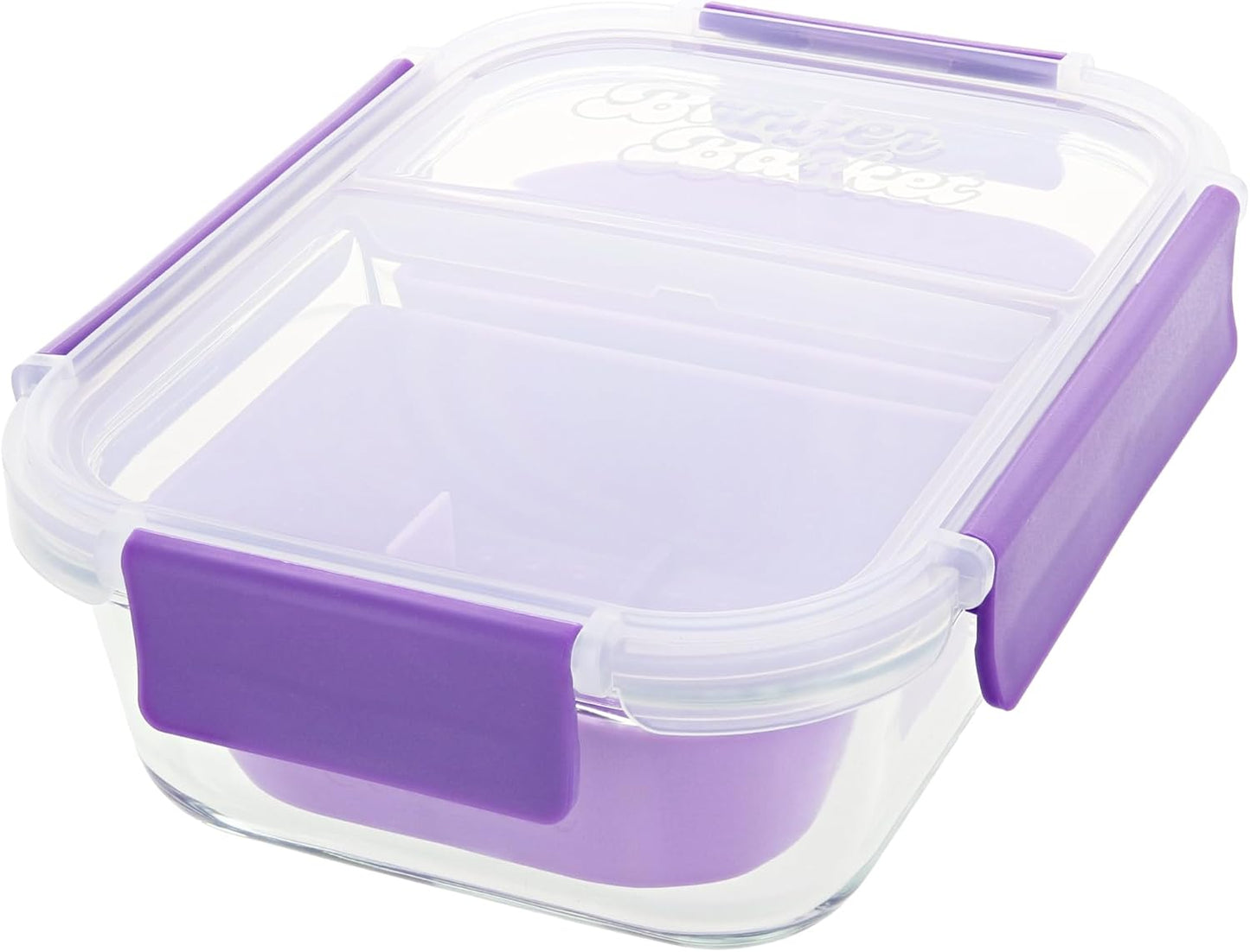Two Compartment Borosilicate Glass Container Cleaning Tool with Sealable Lid (Full Melt Sand)