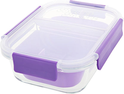 Two Compartment Borosilicate Glass Container Cleaning Tool with Sealable Lid (Full Melt Sand)