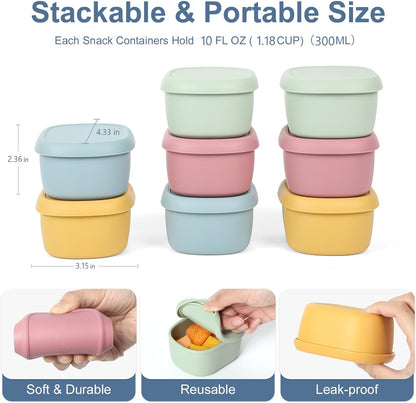 4 Pcs Silicone Food Storage Containers with Lids，BPA Free Reusable Silicone Storage Containers for Food Freezer Containers Freezer Dishwasher Safe (33.8oz, 20oz, 10oz, 6.7oz)