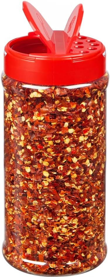 BRIGHTFROM 16oz Empty Spice Jars – Clear BPA-Free Plastic Shaker Bottles with Dual Lids, Wide Mouth for Easy Filling, Reusable Herb, Salt, Pepper, and DIY Seasoning Storage - 2 Pack
