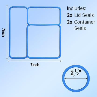 4 pack Lid Seal Gasket For OmieBox,Fit Seal Replacement for Kids Bento Box,Made from Food-Safe Silicone Rubber,Essential Lunch Bento Box Accessories for Kids,Ensures Leak-Proof Freshness(Blue&Purple)