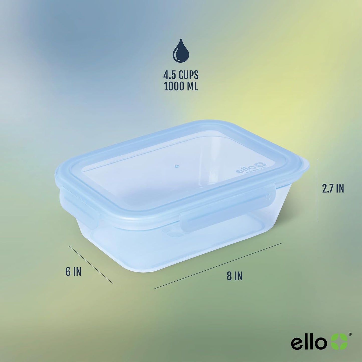 Ello Snap & Nest 10-Piece 4.5 Cup Plastic Meal Prep Set, Reusable Food Containers for Healthy Eating, Freezer, Dishwasher Safe, Berry Fields
