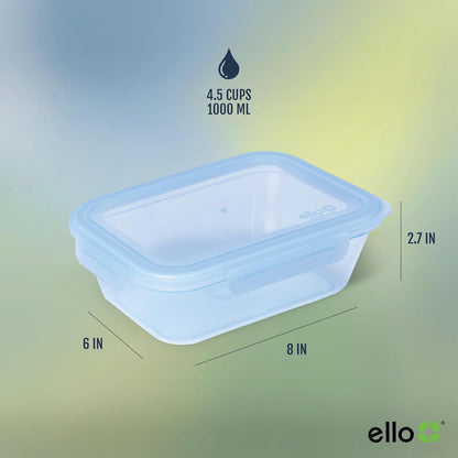 Ello Snap & Nest 10-Piece 4.5 Cup Plastic Meal Prep Set, Reusable Food Containers for Healthy Eating, Freezer, Dishwasher Safe, Berry Fields