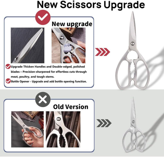 Jasni 100% Full Stainless Steel separable Sharp Powerful Kitchen Scissors Multi-Purpose Heavy Duty Dishwasher Safe Food Scissors Kitchen Shears for Chicken Poultry bone
