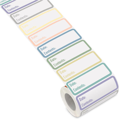 500 Pcs 1×3 Inch Removable Freezer Labels, Waterproof, Oil & Tear Resistant, No Residue Writable Stickers for Food Containers, Jars, Pantry and Meal Prep (Boho-Date)