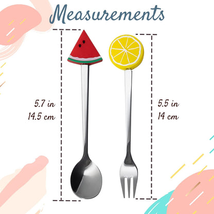 Cocktail Forks, 6-Piece Appetizer Forks, Cat Shapes, Stainless Steel and Silicone Small Forks for Fruits, Cheese, Appetizers