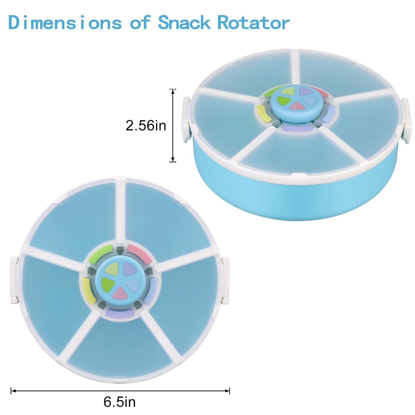 Pawtong Snack Rotator Container Reusable Snack Box with 5 Compartment Dispenser and Lid, Color Matching Opening Lid, BPA and PVC Free, for Home, School, Travel (1 Pack- Pink)