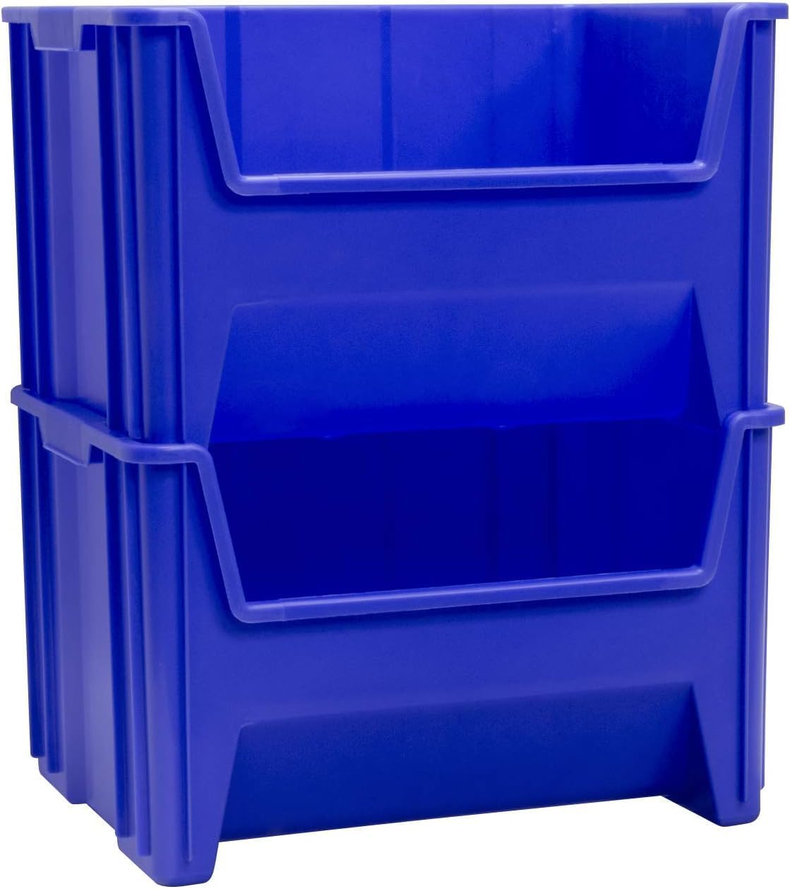 Akro-Mils 13018 Stak-N-Store Stackable Storage Bins, Heavy Duty Garage Storage Containers, Open Front Plastic Organizer for Tools, Shelves, Closet Organizer, 17-1/2" x 16-1/2" x 12-1/2", Clear, 2-Pack