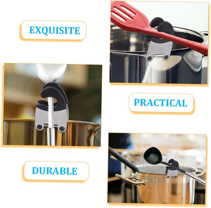 Stainless Steel Pot Side Clamp Spoon Holder 4pcs for Kitchen Use