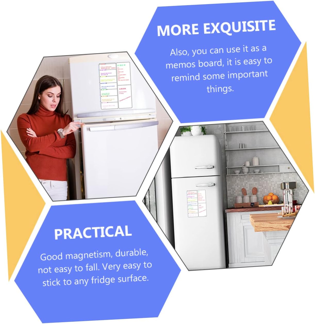 Magnetic Weekly Meal Planner Board for Fridge Magnetic Schedule Organizer for Tasks and Grocery Lists Reusable Dry Erase Whiteboard