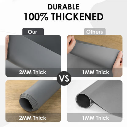 Extra Large Silicone Mat, 31.5x23.6 Inch Heat Resistant Mat for Kitchen Counter, Non Stick Silicone Baking Mat for Dough and Pastry, Thick Silicone placement Countertop Protector, Black countertop mat