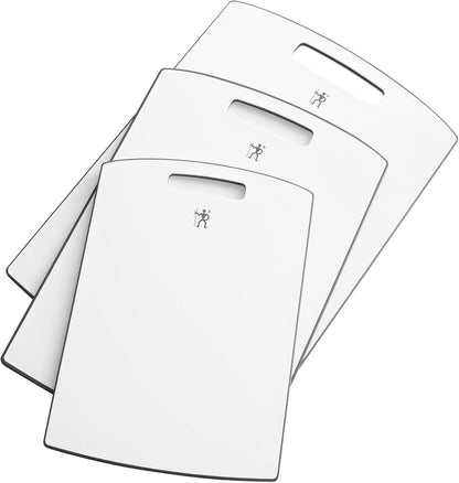 HENCKELS Cutting Board Set, 3-Piece Plastic Kitchen Chopping Boards with Gray Trim, Non-Slip Silicone Feet, BPA-Free, Dishwasher Safe