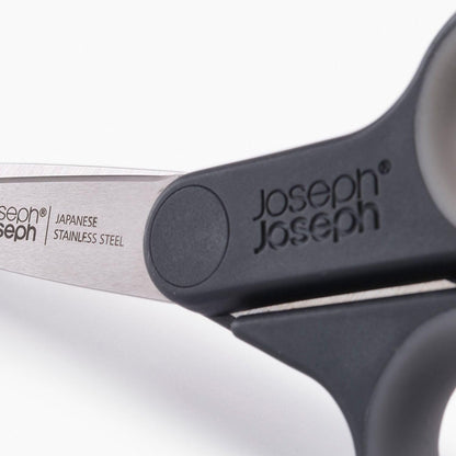 Joseph Joseph PowerGrip Kitchen Shears Scissors with Thumb Grip and Herb Stripper Separates for Cleaning Japanese Stainless-Steel, White/Green