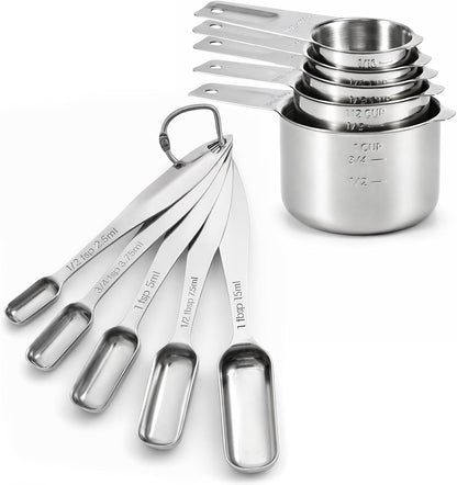 FANGSUN Stainless Steel Measuring Spoons, Narrow Design