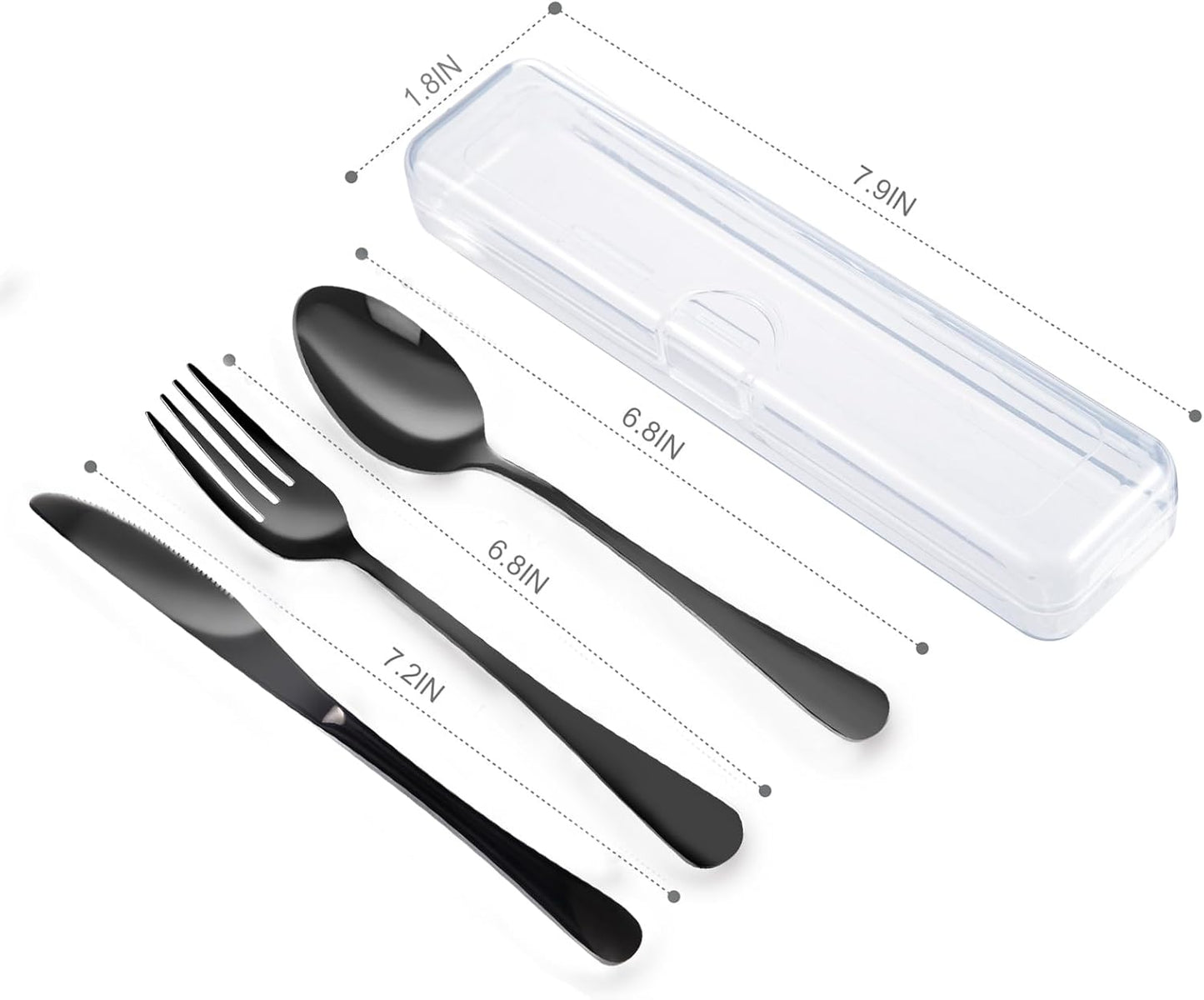 Travel Utensils With Case, Stainless Steel Reusable Portable Utensils Set With Case, Lengnoyp Travel Silverware Set