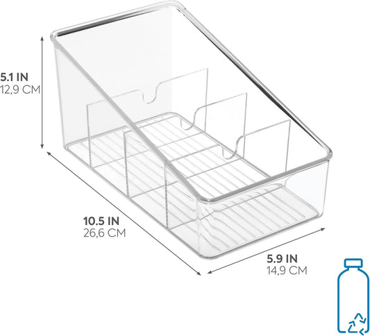 InterDesign Linus Kitchen Organizer Bin for Food Storage; Condiment/Dressing Pouches - Clear | Food Storage, Condiment/Dressing Pouches, Packet