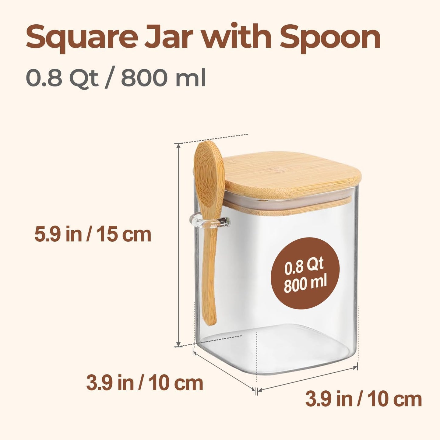 ComSaf 2Pcs Large Glass Storage Containers with Lids 4Qt, 1 Gallon Wide Mouth Flour Sugar Storage Containers, Large Capacity and Sealed for Rice, Cereal, Oat, Easy Clean and Scoop, Pantry Organization
