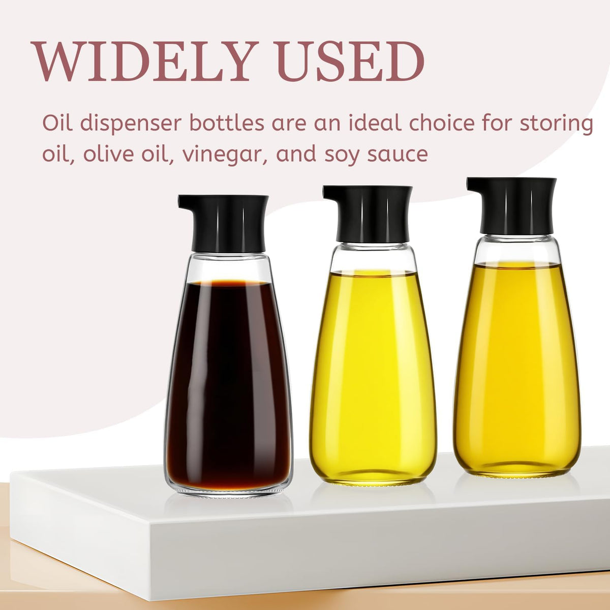 1 Pcs Glass Soy Sauce 9.6 oz Dispenser Bottle