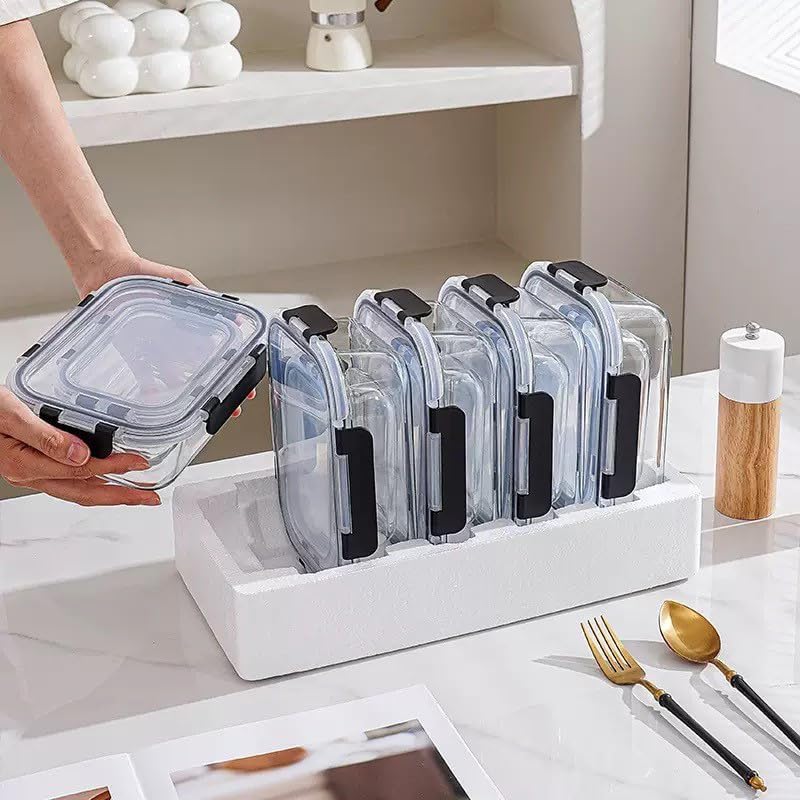 5 Pack 37oz Large Glass Food Storage Containers with Lids, Lunch Meal Prep Containers Boxes with Leak Proof Lids for Oven Freezer Microwave, Dishwasher Safe
