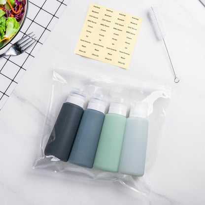 MICEBAY 2 oz Condiment Squeeze Bottles, Leakproof Salad Dressing Container