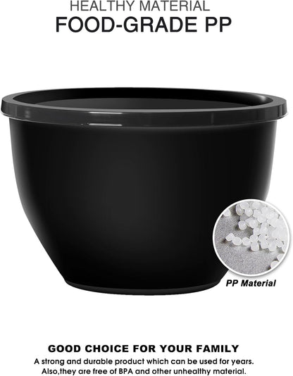 Greentainer Plastic Mixing Bowls with Lids Set for Kitchen, 5 Set Nesting Bowls for Mixing, Baking, Prepping, Cooking and Serving Food, Mixing Bowls Dishwasher, Microwave Safe