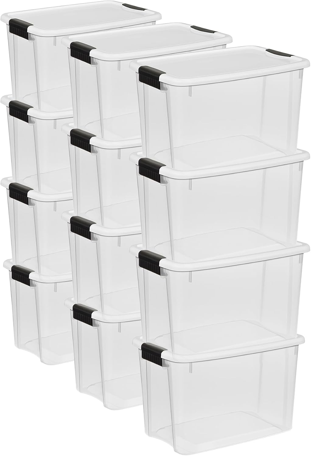 Sterilite 6-Pack Ultra Latching Box, Storage Bins with Lids, Clear Plastic, 18 Qt – Large Heavy-Duty Organizing Bin Containers for Home, Closet, Kitchen, Pantry, Bathroom, and Office