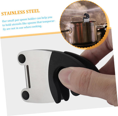 Stainless Steel Pot Side Clamp Spoon Holder 4pcs for Kitchen Use