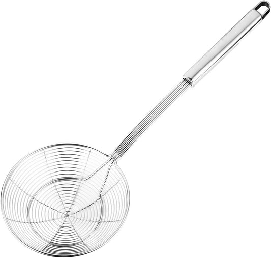 TENTA Kitchen Multi Kitchen Utensil Stainless Steel Cooking Skimmer Slotted Fish Turner Spatula Spoon Colander Drain Water Filter Spoon Hot Pot Scoop Comfortable Grip Design Strainer Ladle for Kitchen