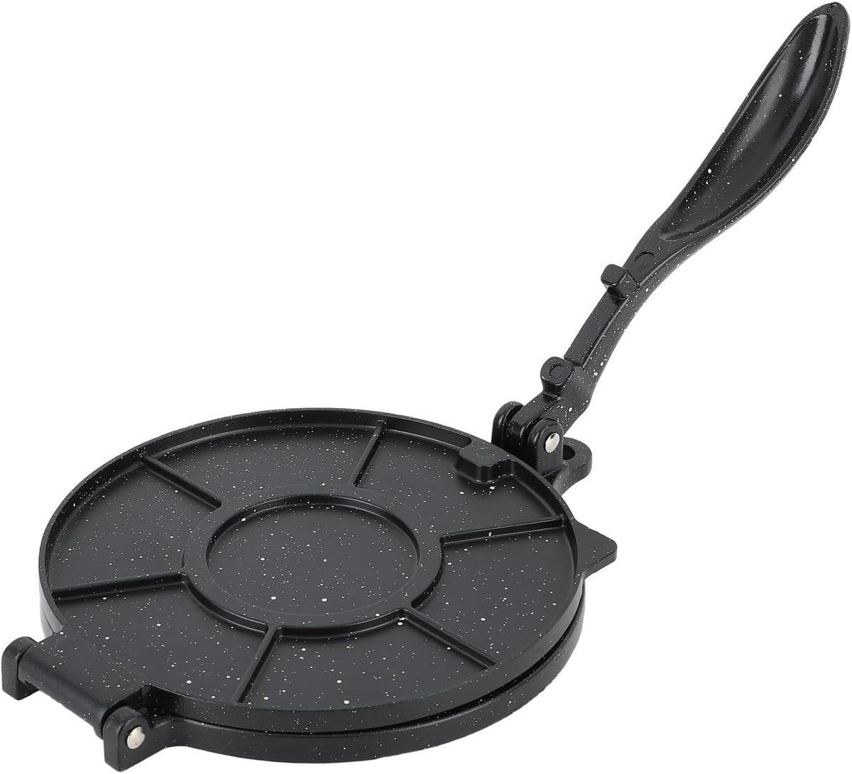 Tortilla Press, Maker Aluminum Labor Saving Multifunctional Pre Seasoned Quesadilla Heavy Duty 10 Inch Tortilla Rotis for Dumpling Skin Dough Tortillera Pataconera Flour Cast Iron