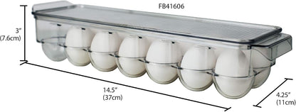 Home Basics Transparent Egg Holder with Clear Cover Durable Plastic Bin for Convenient Fridge and Pantry Organization | Ideal for Keeping Eggs Fresh and Neatly Organized