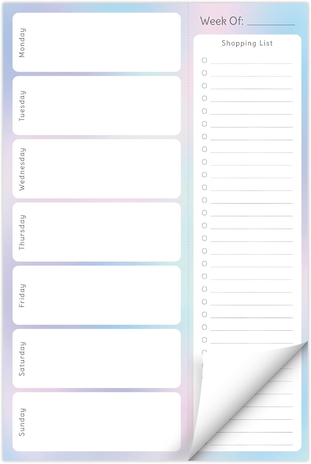Global Printed Products 8.5" x 11" Horizontal Meal Planning Pad, 60-Sheets, Soft Pink Floral
