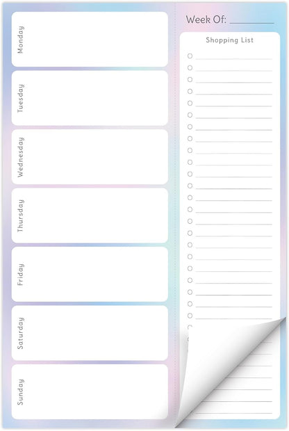 Global Printed Products 8.5" x 11" Horizontal Meal Planning Pad, 60-Sheets, Soft Pink Floral