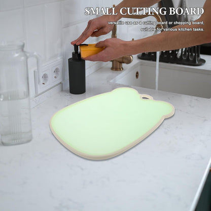Hemobllo Large Food Prep Cutting Board Fruit Vegetable Chopping Board Non-slip Kitchen Mat Jelly Green for Home Use