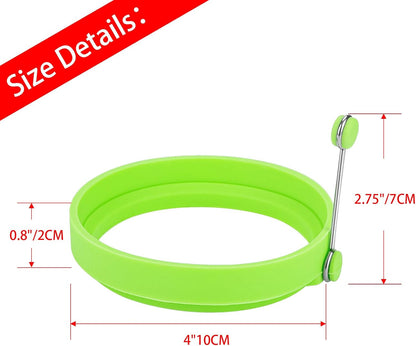 8 Pack Silicone Egg Rings for Griddle, 4-Inch Non-Stick Pancake Molds