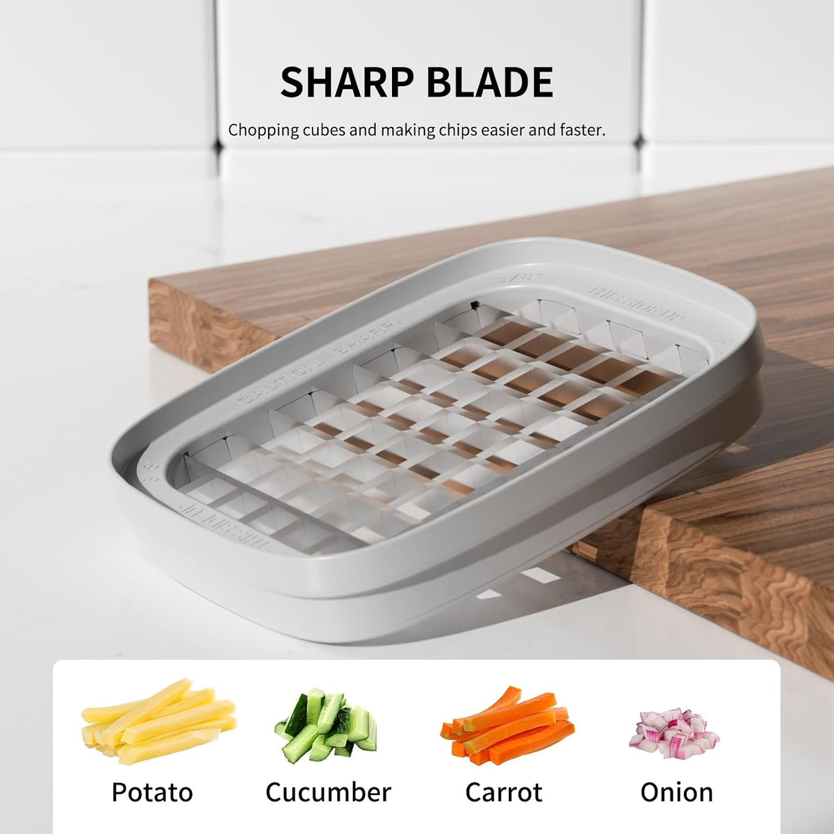 French Fry Cutter, Potato Cutter for Fries, Onion Chopper, French Fry Slicer for Potato Onion Carrot Cucumber Zucchini Pepper Apple