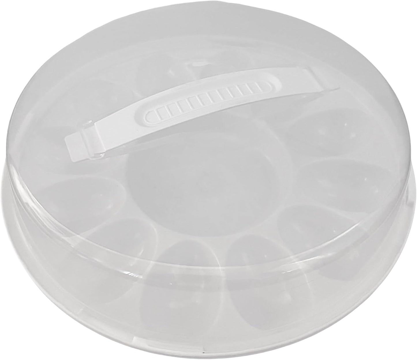 Deviled Egg Carrier with Lid 2 Pack 12-Slot Trays 10.375 Inch Round BPA-Free Plastic with Handle Freezer-Safe Egg Holder for Transport and Storage