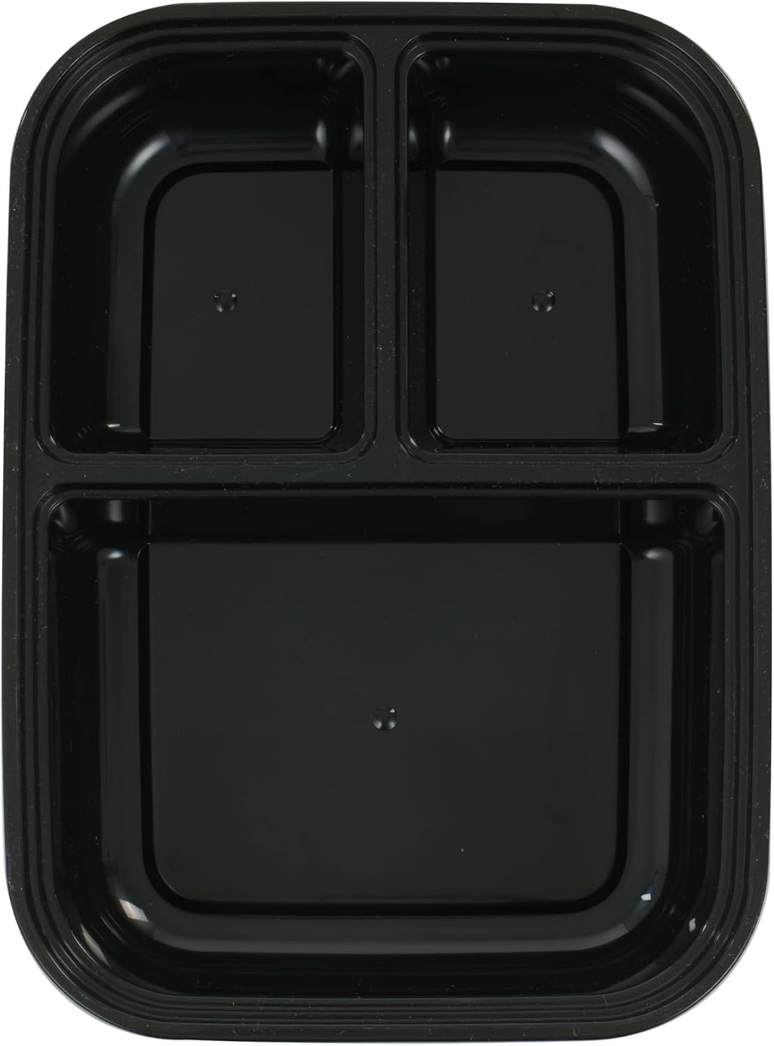 IRIS USA Meal Prep Containers, 36oz - 50 Pack (100-Piece) 3-Compartment Reusable Food Storage Containers with Lids, Plastic Kitchen Food Prep To Go Lunch Box, Microwave Freezer Dishwasher Safe, Black