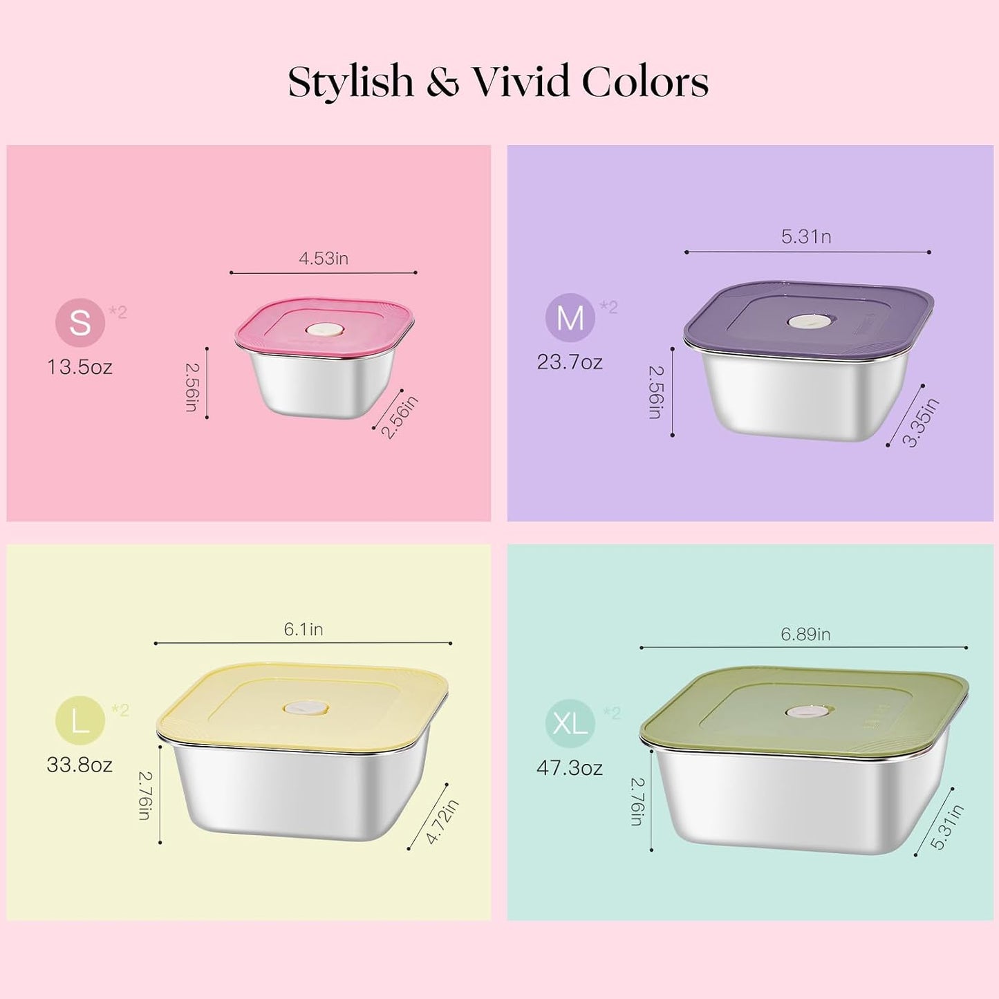 GIUOIDUO stainless steelFood Storage Containers setsstorage box with lidfreezer FrozenKitchen tray with lidOven plateSide dish plate Freezer & Dishwasher Safe